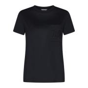 Papaia Zwart T-shirt Ronde Hals Zakje Max Mara , Black , Dames