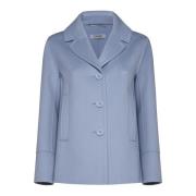 Heldere Blauwe Moon Peacoat Jas Max Mara , Blue , Dames