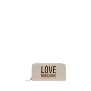 Ivoor Damesportemonnee Elegant Accessoire Moschino , Beige , Dames