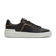 B-Court monogram nylon en leren sneakers Balmain , Black , Dames