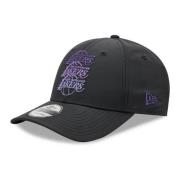 Zwarte Lakers Stack Logo Pet New Era , Black , Heren