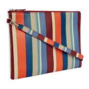 Multicolour Streep Leren Clutch Gallo , Multicolor , Dames