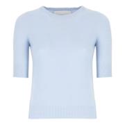 Lichtblauwe Cashmere Sweater Vrouw Ronde Hals Vanisé , Blue , Dames