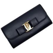 Pre-owned Leather wallets Salvatore Ferragamo Pre-owned , Blue , Dames