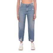 Stijlvolle Cropped Jeans voor Vrouwen Gaëlle Paris , Blue , Dames