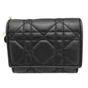 Pre-owned Leather wallets Dior Vintage , Black , Dames