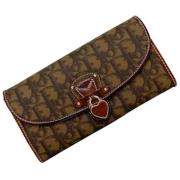 Pre-owned Leather wallets Dior Vintage , Brown , Dames