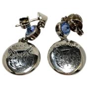 Pre-owned Metal earrings Gucci Vintage , Gray , Dames