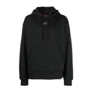 Logo-Plaque Katoenen Hoodie, Zwart Diesel , Black , Heren