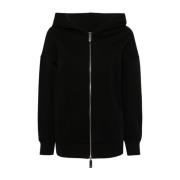 Zwarte Logo-geborduurde Klassieke Hoodie Sweater Max Mara , Black , Da...