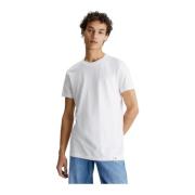 Korte Mouw T-shirt Calvin Klein Jeans , White , Heren