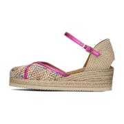 Beige Espadrilles met Raffia en Gesp Unisa , Beige , Dames