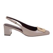 Donker Elzenleer Slingback Pumps Tory Burch , Beige , Dames