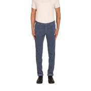 Fluweel Gestreepte Slim Fit Chino Broek Mason's , Blue , Heren