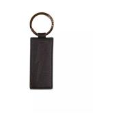 Zwarte Leren Sleutelhanger Stijlvol Accessoire Neil Barrett , Black , ...