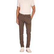 Extra Slim Fit Chino Broek Milano Stijl Mason's , Brown , Heren