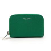 Pre-owned Leather wallets Yves Saint Laurent Vintage , Green , Dames