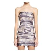 Camo Off-Shoulder Gerimpelde Jurk Knwls , Multicolor , Dames