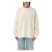 Geribbelde Cashmere Trui Roomwit Extreme Cashmere , Beige , Dames