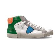 Hoge Sneakers Wit Groen Philippe Model , Multicolor , Heren