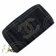 Pre-owned Leather wallets Chanel Vintage , Black , Dames