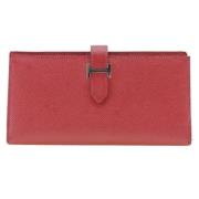 Pre-owned Fabric wallets Hermès Vintage , Red , Dames