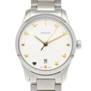 Pre-owned Stainless Steel watches Gucci Vintage , White , Dames