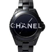 Pre-owned Stainless Steel watches Chanel Vintage , Black , Heren