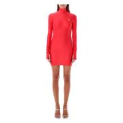 Rode High Neck Mini Jurk Aw24 Coperni , Red , Dames