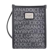 Logo Motif Shopping Schoudertas Dolce & Gabbana , Black , Heren