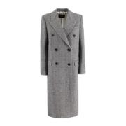 Dubbelrijige Herringbone Jas Etro , Gray , Dames