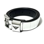 Pre-owned Leather belts Prada Vintage , White , Dames