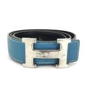 Pre-owned Leather belts Hermès Vintage , Blue , Heren