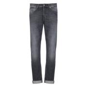 Zwarte Skinny Katoenen Heren Jeans Dondup , Black , Heren