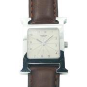 Pre-owned Stainless Steel watches Hermès Vintage , White , Dames