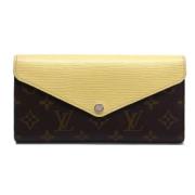 Pre-owned Leather wallets Louis Vuitton Vintage , Yellow , Dames