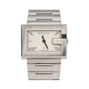 Pre-owned Stainless Steel watches Gucci Vintage , White , Dames