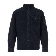 Ribfluwelen shirt in marineblauw C.p. Company , Blue , Heren