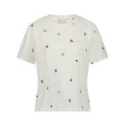 Geborduurde Vlinder Wit T-shirt Fabienne Chapot , White , Dames