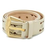 Pre-owned Leather belts Louis Vuitton Vintage , Beige , Heren