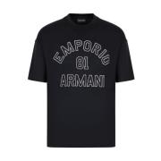 Korte Mouw T-shirt Emporio Armani , Blue , Heren