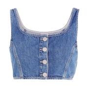 Mouwloze Top Tommy Jeans , Blue , Dames