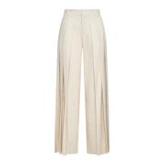 Wide Leg Pltd Trousers Alice + Olivia , Beige , Dames