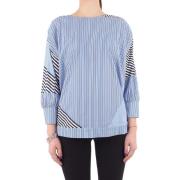 Lange Mouw Blouse Manila Grace , Blue , Dames