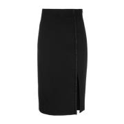 Knielange Rok met Uniek Design Twinset , Black , Dames