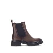 Cognac Leren Chelsea Boots Gabor , Brown , Dames