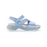 Blauwe Suède Sandalen Rolling Soft Gabor , Blue , Dames