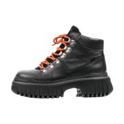 Stijlvolle Leren Veterschoenen Bronx , Black , Dames