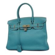 Pre-owned Leather handbags Hermès Vintage , Blue , Dames