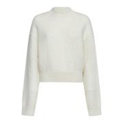 Beige Box-Fit Sweater met Mock Neck Jacquemus , Beige , Dames